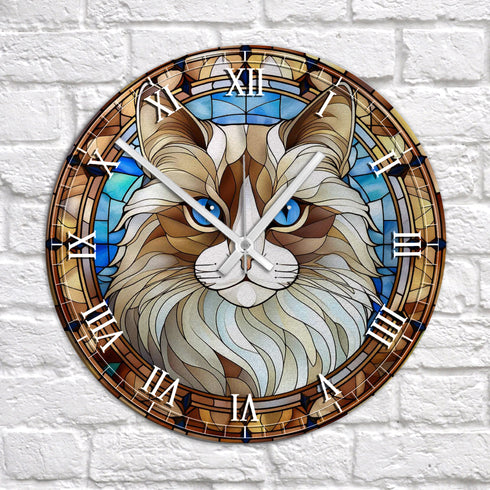 Cat Ragdoll Suncatcher Effect Clock
